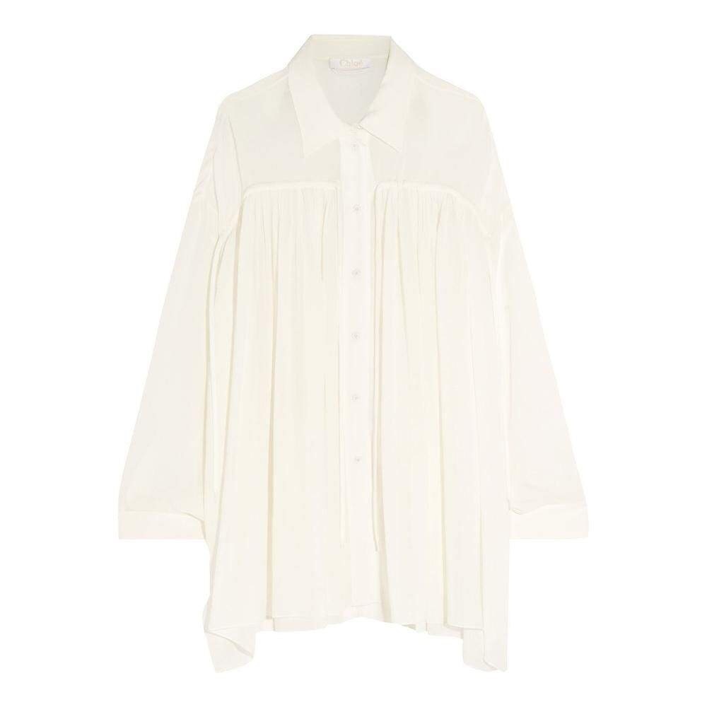 New Chloé LONG SLEEVE OVERSIZED Silk blouse SHIRT